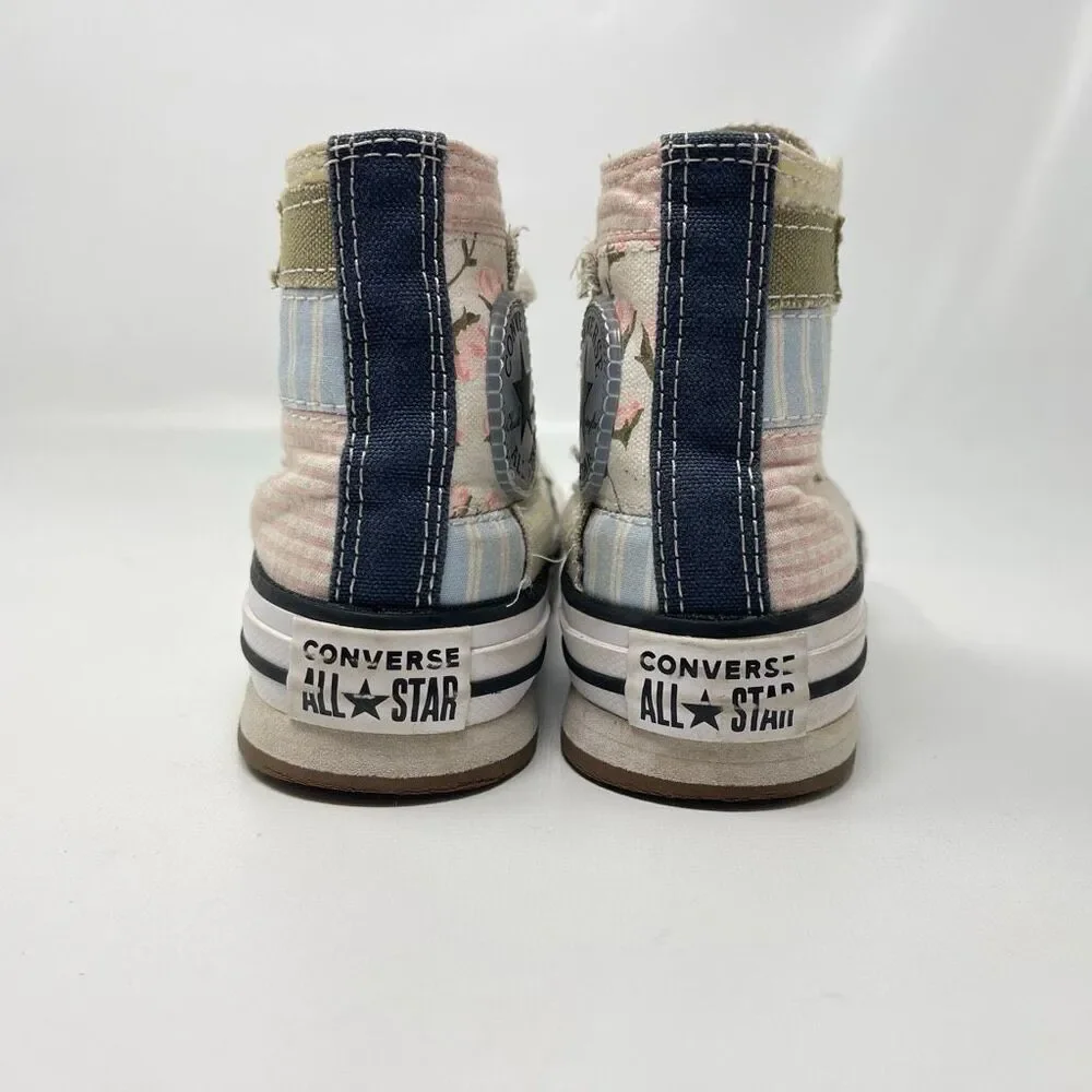 Converse High Top Picnic Patchwork Lace Up Sneaker Shoes Youth Toddler Size 11